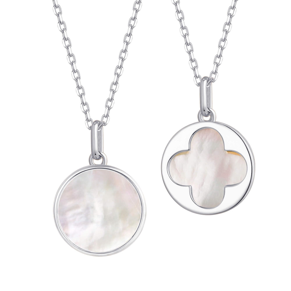 12mm Mother of Pearl Round Pendant Necklace