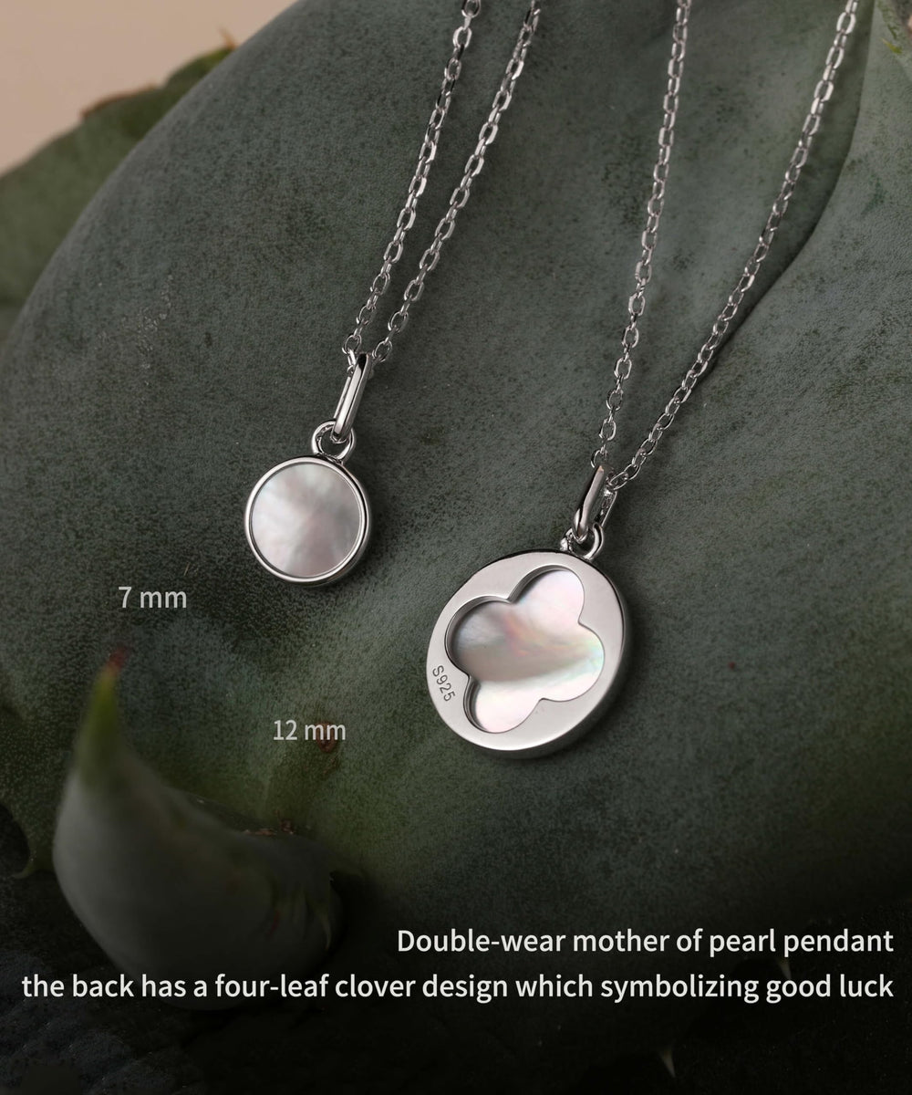 12mm Mother of Pearl Round Pendant Necklace