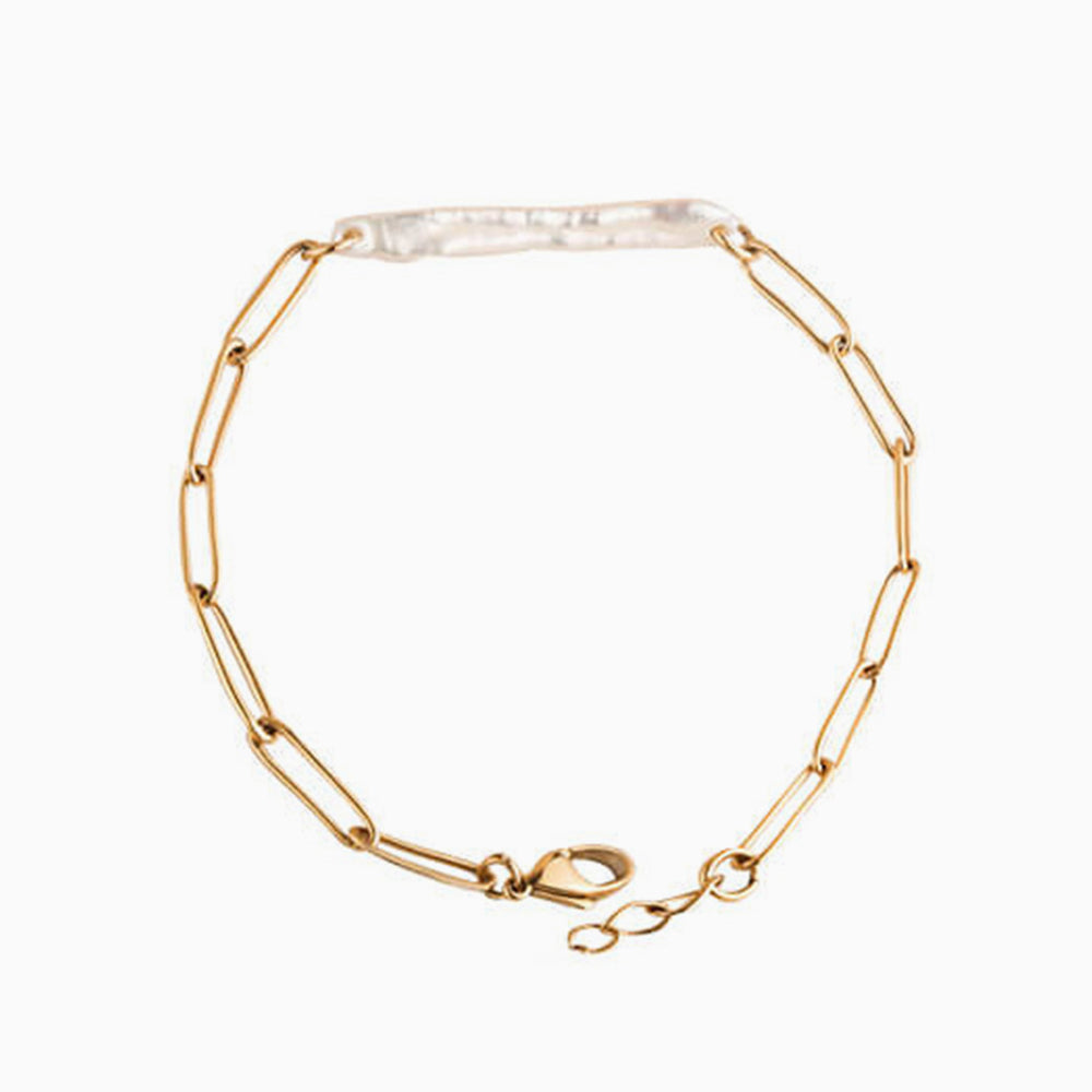 Thick Chain Long Baroque Pearl Bracelet for Women