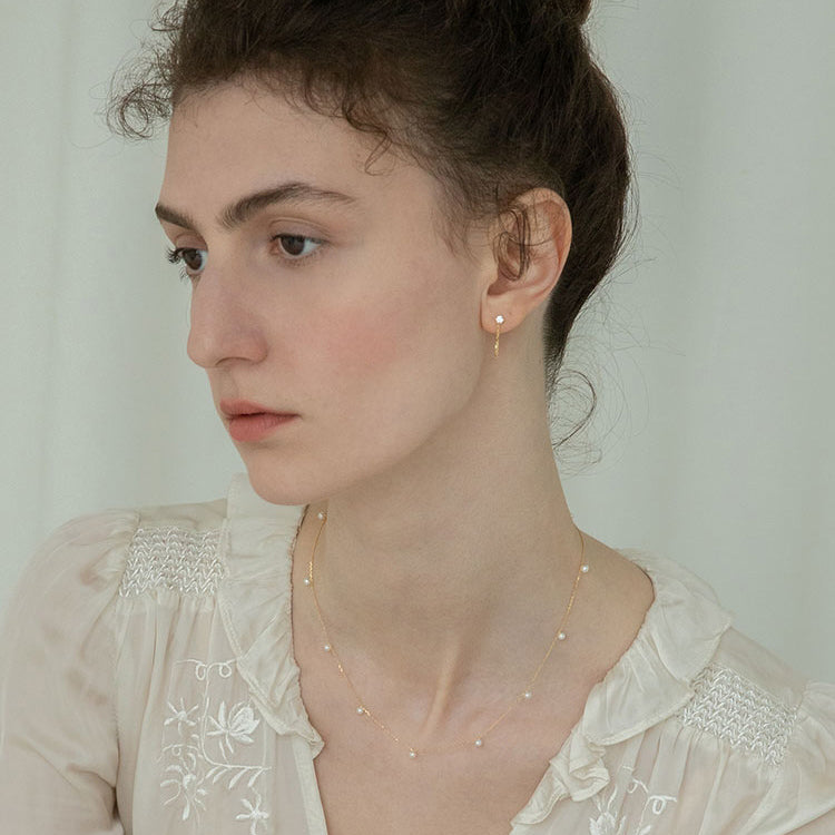 Cubic Zirconia Chain Earrings Dangles Everyday Earrings