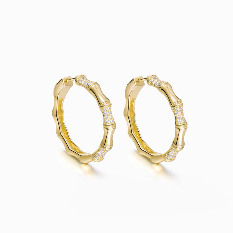 Bamboo Hoop Earrings gold