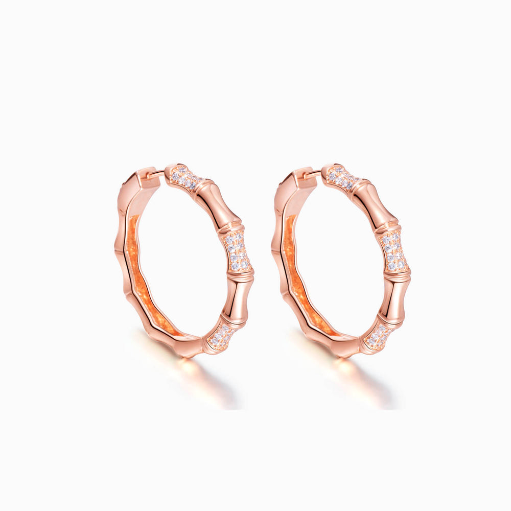 rose gold Bamboo Hoop Earrings