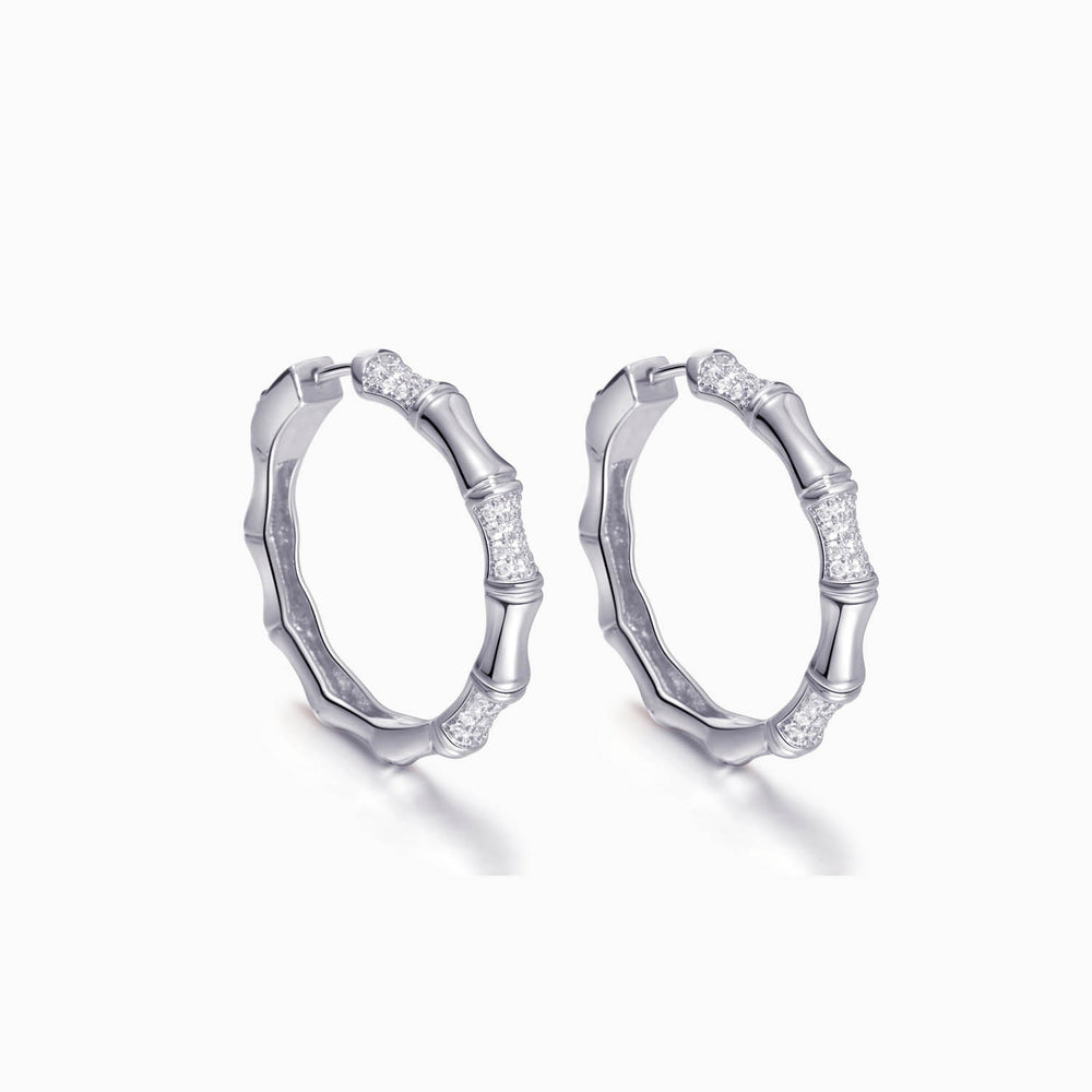 shining Bamboo Hoop Earrings for women