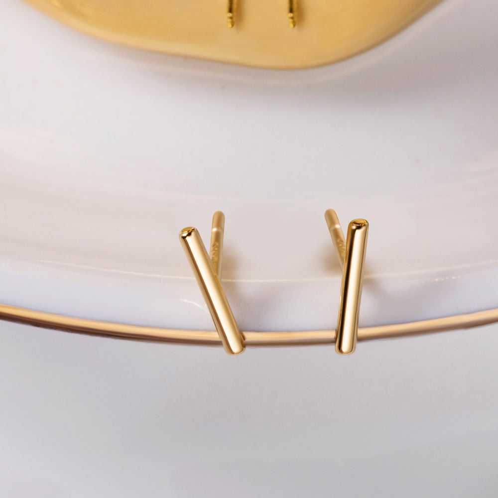 Tiny Stick Stud Earrings