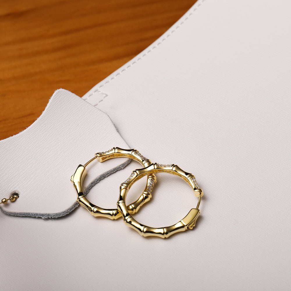 every day wear hoops bamboo earrings